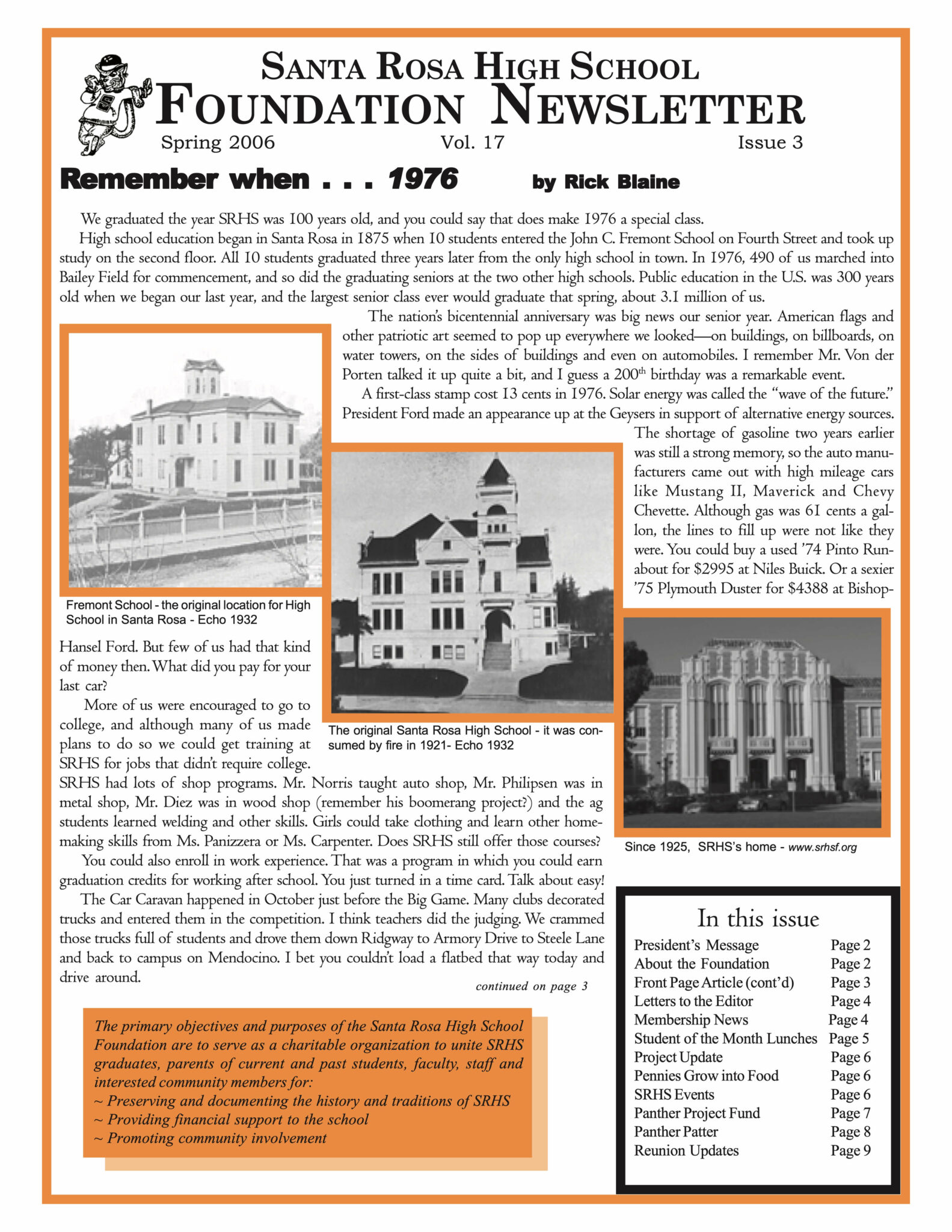 Newsletter front page - Spring 2006