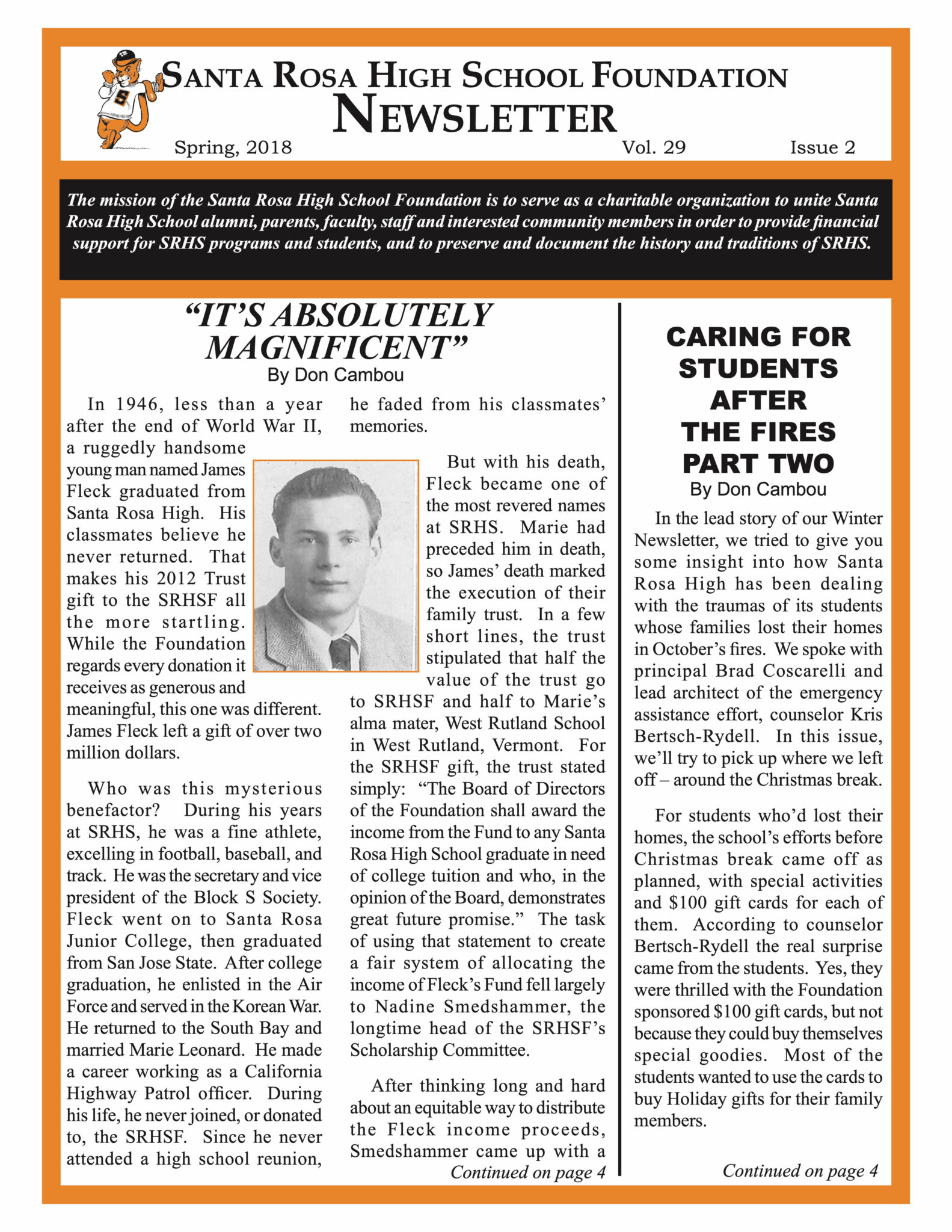 Newsletter front page - Spring 2018