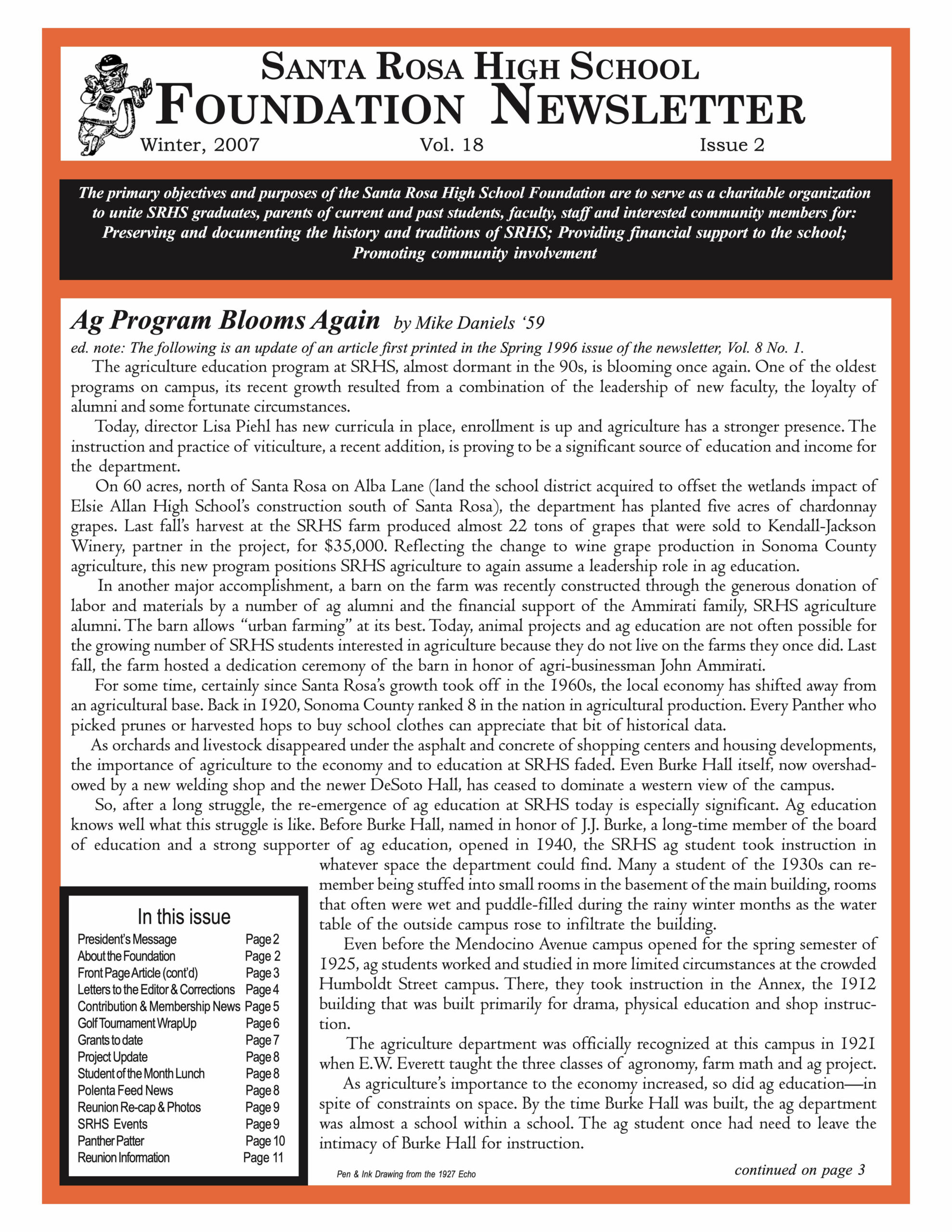 Newsletter front page - Winter 2007