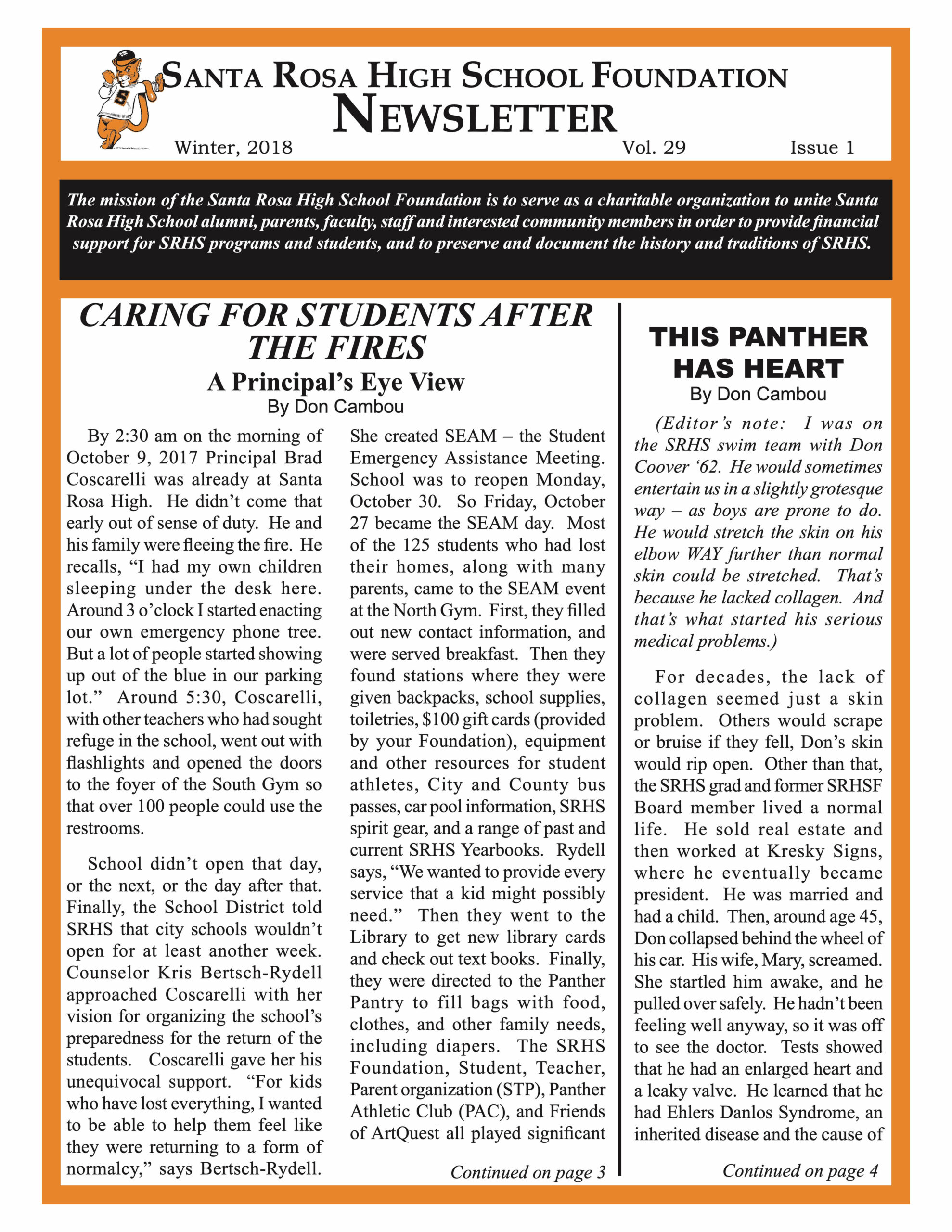 Newsletter front page - Winter 2018