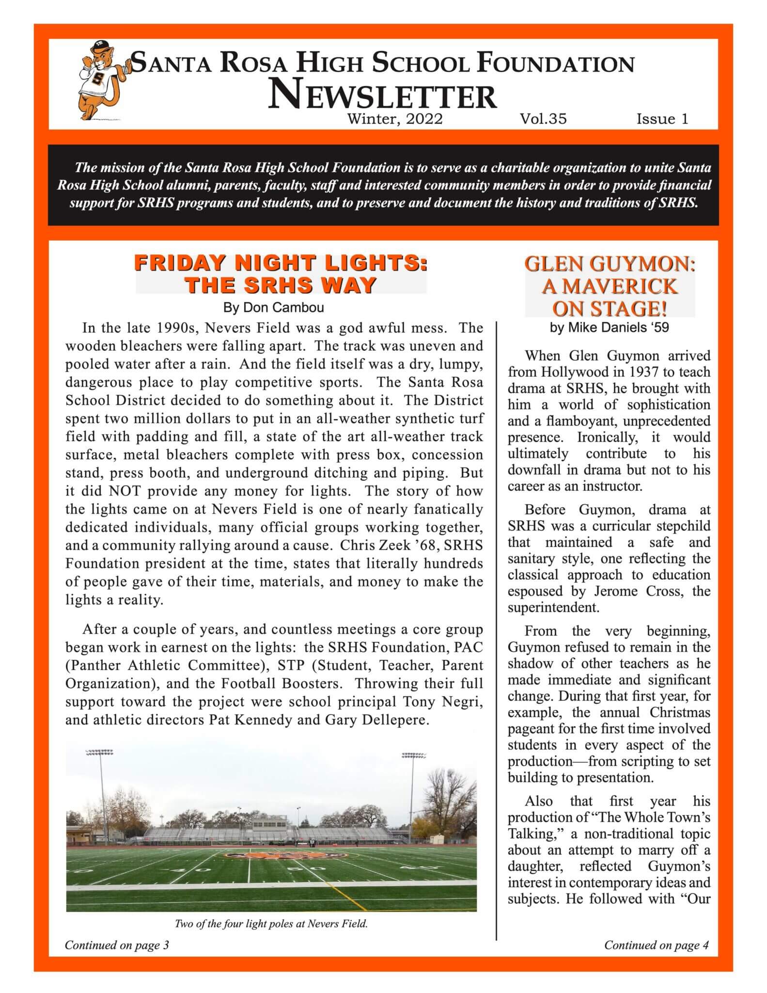 Newsletter front page - Winter 2022